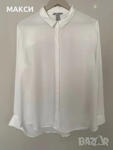 Бяла красива маркова елегантна риза, чудесна приятна материя, с резервно копче в снежно бяло/аутлет/, снимка 1