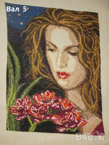 Стар ръчно шит гоблен, снимка 4 - Гоблени - 49561475