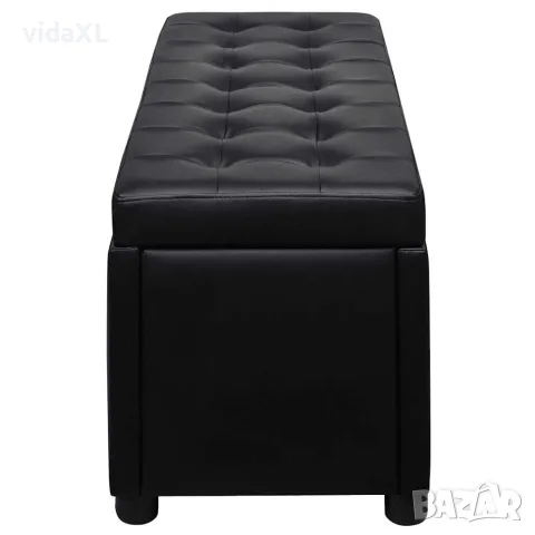 vidaXL Табуретка-ракла тип отоманка, изкуствена кожа, черна, снимка 4 - Ракли - 56146456