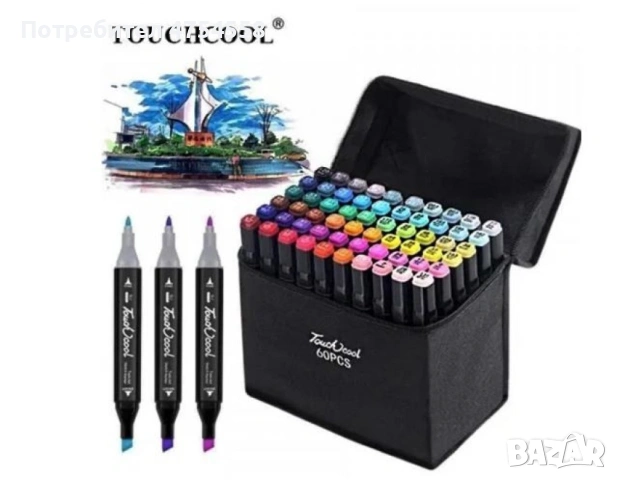 Комплект от маркери с алкохолна основа , снимка 2 - Рисуване и оцветяване - 53832652