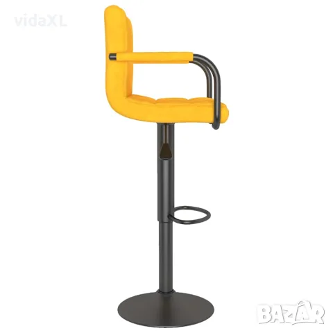 vidaXL Бар табуретки, 2 бр, горчица, кадифе, снимка 5 - Столове - 56147010