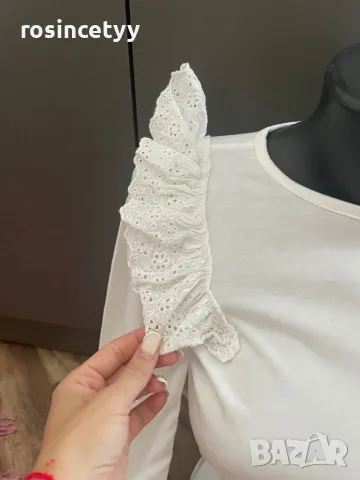 бяла с дантелки, снимка 4 - Блузи с дълъг ръкав и пуловери - 36164520