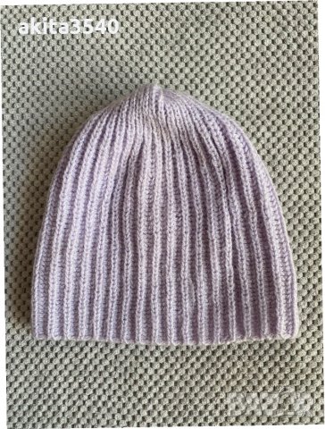 Лилава плетена шапка, снимка 1