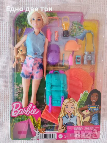 Кукла Barbie фризьорски салон, приказна коса, на къмпинг и Голям гардероб , снимка 8 - Кукли - 56084666