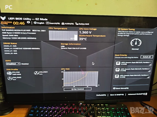 Дънна платка Аsus TUF Gaming A620M- Plus WIFI Тествана пълен комплект / Обновен Биос последна версия, снимка 3 - Дънни платки - 54832485