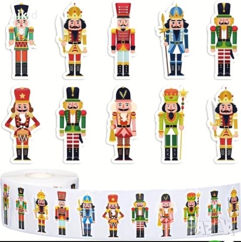 100 бр Войник от Лешникотрошачката малки самозалепващи лепенки стикери за ръчна изработка подарък, снимка 2 - Други - 52667262