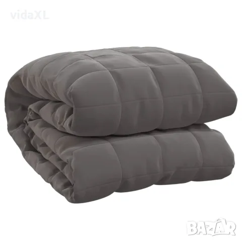 vidaXL Утежнено одеяло сиво 220x240 см 15 кг плат