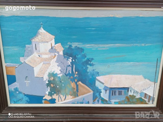 Стара картина, подписана от двама автори, морски пейзаж, снимка 12 - Антикварни и старинни предмети - 35923421