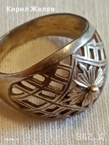 Красив ажурен сребърен пръстен орнаментиран майсторска ръчна изработка 40203, снимка 9 - Пръстени - 52847009