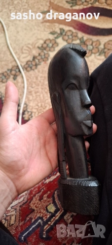 Абаносова фигура, африканска ръчна изработка, снимка 4 - Антикварни и старинни предмети - 52258252