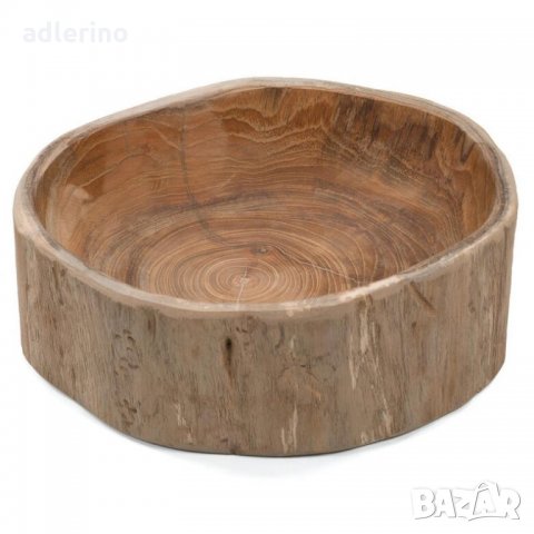 Купа за плодове, тикова дървесина, масив, декорация, кафява, овална, ръчна изработка, дълбока, снимка 2 - Аксесоари за кухня - 34312748