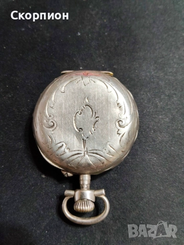 Швейцарски СРЕБЪРЕН джобен часовник 1925г.  - 10 РУБИНА ПРОМОЦИЯ, снимка 11 - Джобни - 48362081