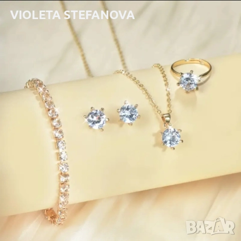 Нови дамски позлатени комплекти от медицинска стомана , снимка 4 - Бижутерийни комплекти - 52958903