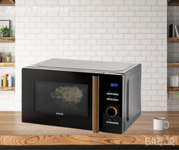 Микровълнова фурна 20L,черна, дигитална, снимка 6 - Микровълнови - 47899395