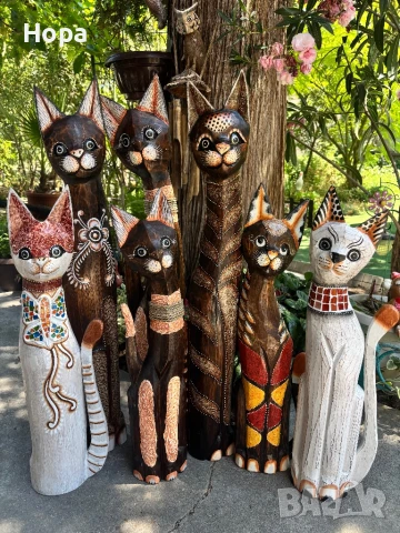Котки от дърво , снимка 11 - Статуетки - 37531236