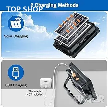 Работна светлина Акумулаторна 100W, преносима LED слънчева работна светлина 12000mAh 10000 LM, снимка 6 - Гедорета - 48756785