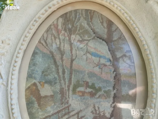 ръчно изработен гоблен Пейзаж/Зима , снимка 7 - Гоблени - 50339014