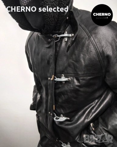 FAY рядко винтидж кожено яке тип firefighter / peacoat – размер L – Отлично състояние, снимка 2 - Якета - 53307408