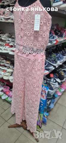 Детски комплект дантела панталон и потник, снимка 1