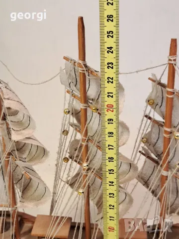 декоративно дървено корабче ветроход 8/4, снимка 5 - Декорация за дома - 50414964