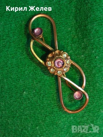 СТАРИННА МЕДНА с ПОЗЛАТА АРТ НУВО РЕТРО БРОШКА МАЙСТОРСКА РЪЧНА ИЗРАБОТКА 38444