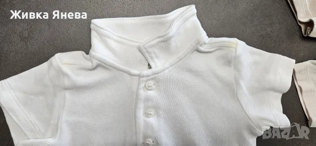 Лот от бебешки бодита H&M, размер 68 (къс ръкав) + ПОДАРЪК боди с яка, снимка 3 - Бодита за бебе - 56181089
