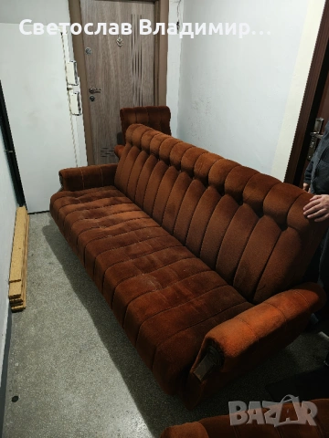 Разтегателен диван и 2 фотьойла, снимка 4 - Дивани и мека мебел - 53741852