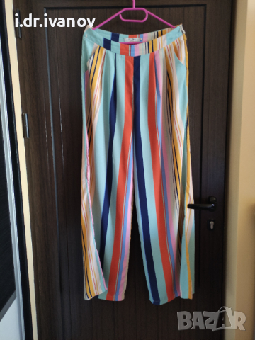 страхотен дълъг летен цветен панталон с висока талия 