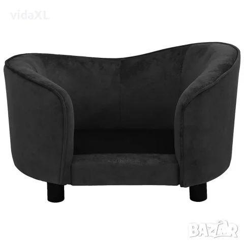 vidaXL Кучешки диван, черен, 69x49x40 см, плюш, снимка 6 - За кучета - 56146235