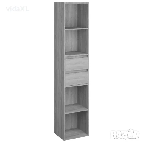vidaXL Библиотека, сив сонома, 36x30x171 см, инженерно дърво（SKU: 815535）