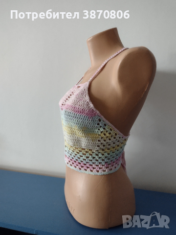 Дамско бюстие в меланж с пастелни цветове