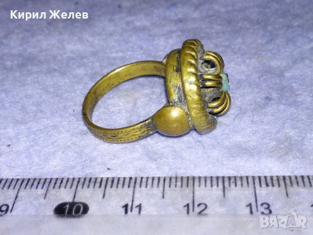 19 Век ВЪЗРОЖДЕНСКИ АВТЕНТИЧЕН ТЮРКОАЗЕН ЕТНОГРАФСКИ РЯДЪК ПРЪСТЕН РЪЧНА МАЙСТОРСКА ИЗРАБОТКА 37139, снимка 12 - Антикварни и старинни предмети - 40556433