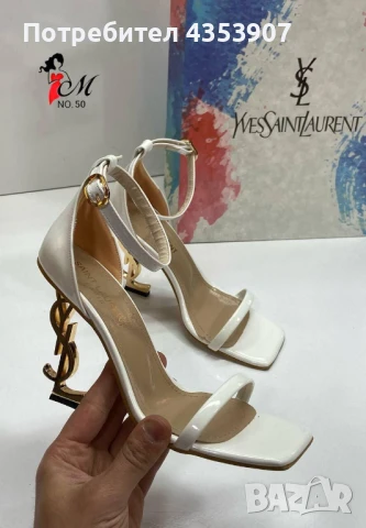 Елегантни дамски обувки с ток YSL промоция, снимка 5 - Дамски обувки на ток - 50780850
