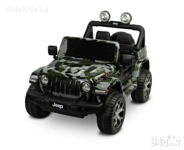 Офроуд акумулаторен автомобил  JEEP RUBICON Камофлаж– 4x4, до 35кг., с дистанционно и LED,