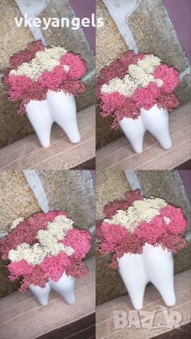 Кашпа-зъбче със скандинавски мъх, снимка 7 - Декорация за дома - 35405795