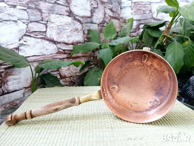 Винтидж медно тиганче за декорация , снимка 2 - Антикварни и старинни предмети - 50154850