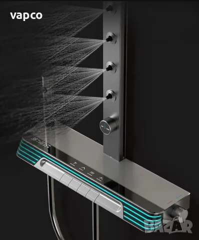 Модерен хидромасажен душ с дисплей и LED подсветка D38, снимка 9 - Душове - 49405534