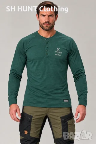 Bergans of NORWAY LYSEBU WOOL HENLEY 70% Merino Wool 30% Lyocell размер XL Термо блуза - 173
