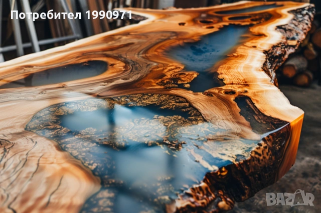 Маса от уникален дървен материал и смола ръчка изработка по поръчка, снимка 17 - Маси - 53729126