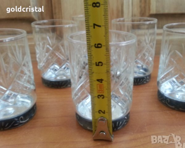 Руски кристални чаши с посребрена основа , снимка 4 - Антикварни и старинни предмети - 36241661