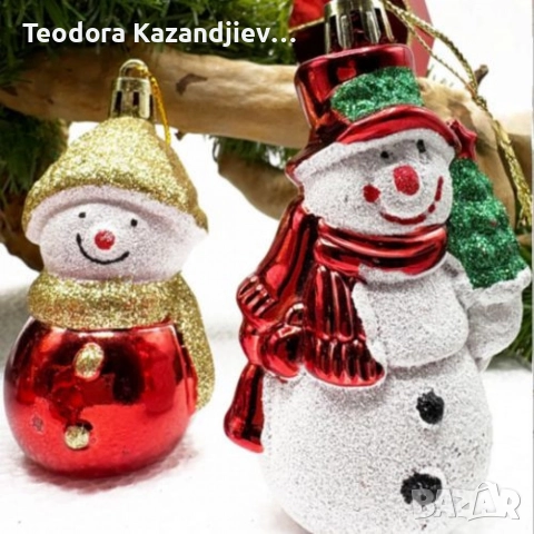 Коледен комплект украса 8 броя – Червени и бели висулки Premium Collection