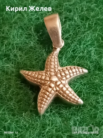 Сребърна висулка МОРСКА ЗВЕЗДА символика възтановяване,изцеление устойчивост и вътрешна сила 40782