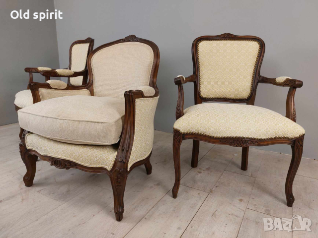 Антикварно кресло в стил Бержер (Bergère), снимка 11 - Антикварни и старинни предмети - 44811400