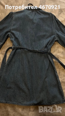 Дамска дънкова рокля, размер см, носена веднъж, снимка 2 - Рокли - 52679988