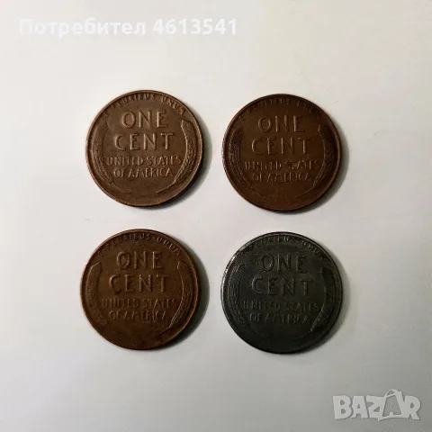Лот от четри по 1цент USA, снимка 2 - Нумизматика и бонистика - 55728936