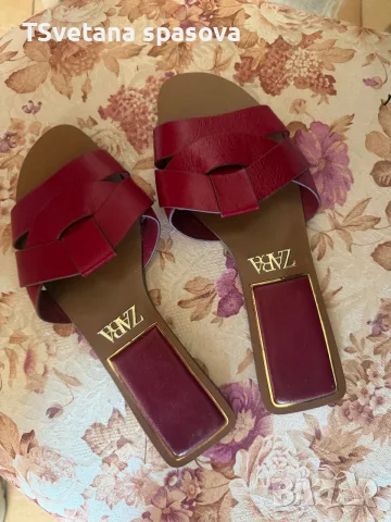 нови кожени джапанки Zara 36