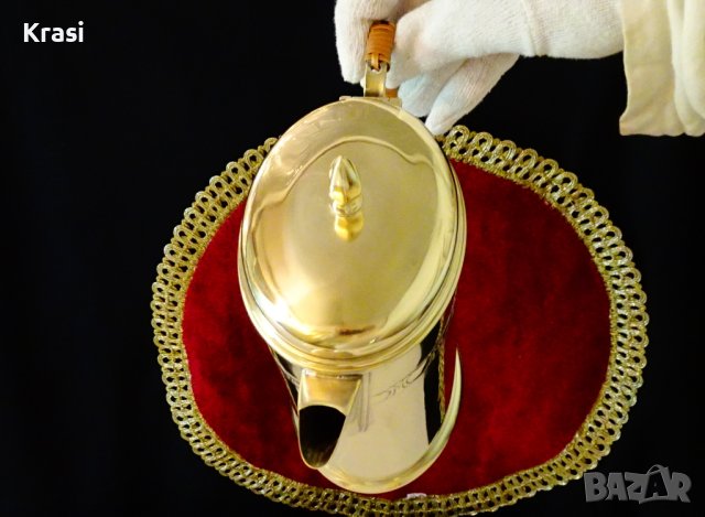 Месингова кана,чайник 1 л. , снимка 2 - Антикварни и старинни предмети - 41322495