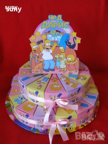 Картонена торта Семейство Симпсън