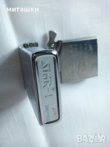 Комплект метални табакера и бензинова запалка STAR-I, снимка 4 - Табакери - 53580384