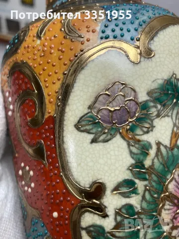 Стара Ваза Satsuma оригинал, снимка 2 - Вази - 50053396